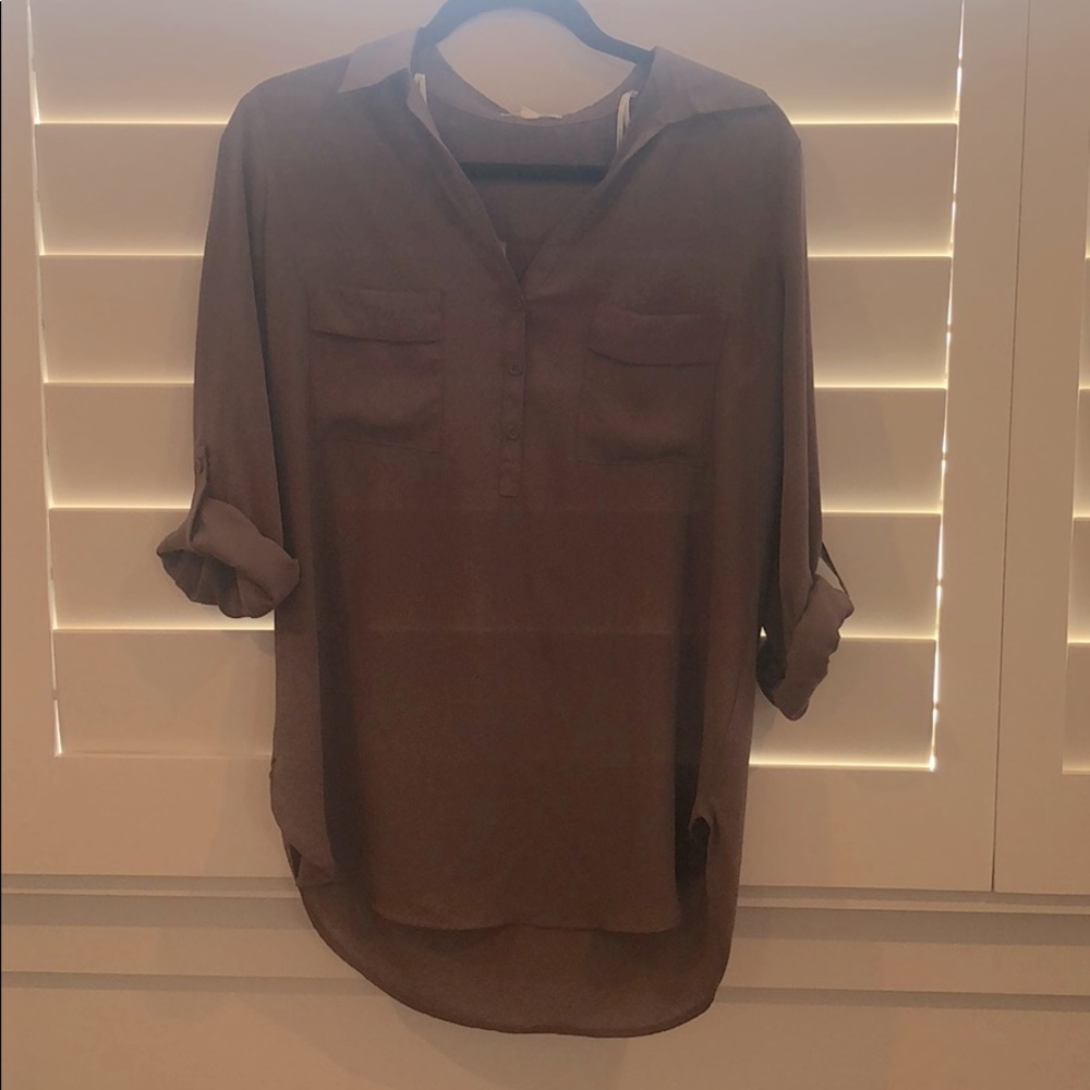Light brown sheer blouse